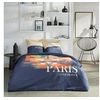Image de Parure de lit - JAVA - 2 personnes - 240x220 cm - Coton - Imprimé Paris - Bleu