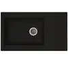 Image de Stradour Evier Cuisine A Encastrer 1 Grand Bac + 1 Egouttoir Einna - Résine - 86 X 50 Cm - Noir