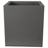 Image de - Pot en plastique carré aspect granit 40 cm gris