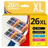 Image de 123CONSOMMABLES - 26XL - Cartouche d'encre compatible avec Epson pour Epson Expression Premium XP-510 XP-520 XP-600 XP-605 XP-610 XP-615 XP-620