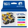 Image de 123CONSOMMABLES - LC123 - Pack 16 Cartouches Compatibles avec Brother LC123XL pour Imprimante DCP-J132W J152W J172W J552DW J752DW J4110DW MFC-J245