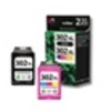 Image de 123CONSOMMABLES - 302XL - Pack 2 cartouches compatibles HP 302 XL - noir et couleurs