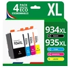 Image de 123CONSOMMABLES - 934XL 935XL - Cartouches d'encre Compatible pour HP 934 XL 935 XL pour HP Officejet Pro 6230 6830 Officejet 6820 (pack de 4)