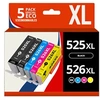 Image de Pack 5 cartouches compatibles CANON PGI-525/CLI-526