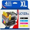 Image de 123CONSOMMABLES - LC123 - Pack 4 Cartouches Compatibles avec Brother LC123XL pour Imprimante DCP-J132W J152W J172W J552DW J752DW J4110DW MFC-J245