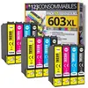 Image de 123CONSOMMABLES - 603XL - Pack de 12 Cartouches d'encre Compatible pour Epson 603 XL Etoile de Mer - pour Epson XP-2100 XP-2155 XP-3100 XP-4100
