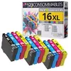 Image de 123CONSOMMABLES - 16XL - Pack de 12 cartouches d'encre compatible avec Epson Workforce WF-2750 WF-2760 WF-2660 WF-2650 WF-2630 WF-2540 WF-2530