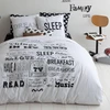 Image de 3S. x Collection Housse de couette en coton - SLEEP - Blanc/Noir 140 x 200 cm