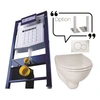 Image de Bâti-support en applique + cuvette WC courte + abattant et plaque de commande sans jeu de pieds autoportant - - PROMO4