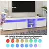 Image de Meuble TV LED moderne blanc, panneau lumineux Variable, L: 180cm