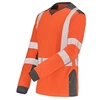 Image de T-shirt manches longues fluo SAFE XP HV orange/bleu marine T0/XS - - 22-9T85-404-0/XS