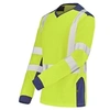 Image de T-shirt manches longues fluo SAFE XP HV jaune/bleu marine T4/XL - - 22-9T85-701-4/XL