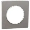 Image de Plaque de finition 1 poste Odace Touch Aluminium liseré blanc Schneider