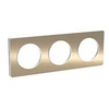 Image de Plaque Odace Touch - Bronze brossé avec liseré blanc - Triple horizontale / verticale 71mm