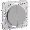 Image de Double va-et-vient 1 poste Odace Aluminium Schneider