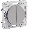 Image de Double poussoir 1 poste Odace Aluminium Schneider