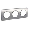 Image de Plaque Odace Touch - Aluminium brossé avec liseré aluminium- Triple horizontale / verticale 71mm