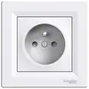 Image de Prise terre 1 poste Asfora Blanc Schneider Lot de 5