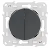 Image de Interrupteur double va-et-vient Odace Gris anthracite