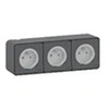 Image de Triple prise de courant 2P+T IP55 IK08 - Saillie - Gris - Mureva Styl