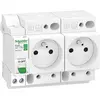 Image de Combiné disjoncteur et 2 prises de courant 16A type C Auto 3kA 1P+N embrochable Resi9 XE Schneider