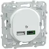 Image de Double Chargeur USB A+C 1 poste 45W Ovalis Blanc Schneider