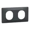 Image de Plaque de finition 2 postes horizontal Ovalis Anthracite Schneider