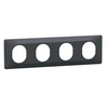 Image de - Plaque finition 4 postes horizontale anthracite entraxe 71 mm - Ovalis - Schneider