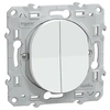 Image de - Double interrupteur va-et-vient 10A Blanc - Ovalis - Schneider