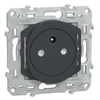 Image de - Prise affleurante 2P+T 16A bornes auto - anthracite - Ovalis - Schneider