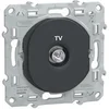 Image de Prise TV encastrée Ovalis anthracite coaxiale 75 ohms 5-862 MHz