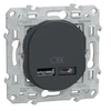 Image de - Double chargeur USB A+C 12W anthracite encastré - Ovalis - Schneider