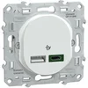 Image de - Chargeur USB A 7,5W + C 45W type C - Ovalis - Blanc - Schneider
