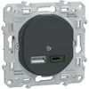 Image de - Chargeur USB A 7,5W + C 45W type C - Ovalis - anthracite - Schneider