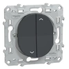 Image de - Interrupteur volet roulant 2 boutons 6A anthracite - Ovalis - Schneider
