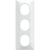 Image de - Plaque finition 3 postes Verticale entraxe 71 mm Blanc - Ovalis - Schneider