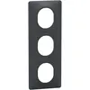 Image de Plaque de finition 3 postes Ovalis anthracite Schneider