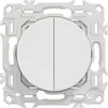 Image de Double va-et-vient ou poussoir 1 poste Schneider Electric Odace blanc