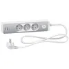 Image de - Bloc multiprise 3 prises 2P+T + 2 USB - Blanc et alu - Schneider