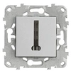 Image de - Prise téléphone en T simple - aluminium - Unica - Schneider