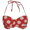 Image de Brigitte Bardot Haut de maillot de bain armatures Rouge fleurie 90C