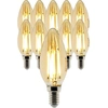 Image de Zenitech - Lot de 10 ampoules déco filament LED ambrée Flamme 4W E14 400lm 2500K