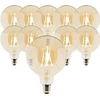 Image de - Lot de 10 ampoules déco filament LED ambrée Globe 7W E27 720lm 2500K