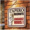 Image de Plaque métallique L'Apéro 20 cm