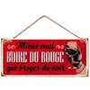 Image de Plaque métallique Boire du rouge 30 cm