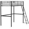 Image de Lit mezzanine 90 x 190 cm en métal - Noir - Sommier inclus - ELIOT