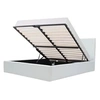 Image de MARTIN Lit adulte 140 x 190 cm + coffre de rangement - Simili blanc - Sommier inclus