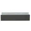 Image de Lit adulte 140 x 190 cm + coffre de rangement - Tissu gris foncé - Sommier inclus -