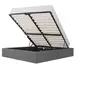 Image de Lit adulte 160 x 200 cm + coffre de rangement - Tissu gris clair - ECLIPSE