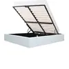 Image de Lit coffre adulte en simili blanc 160 x 200 cm avec sommier inclus